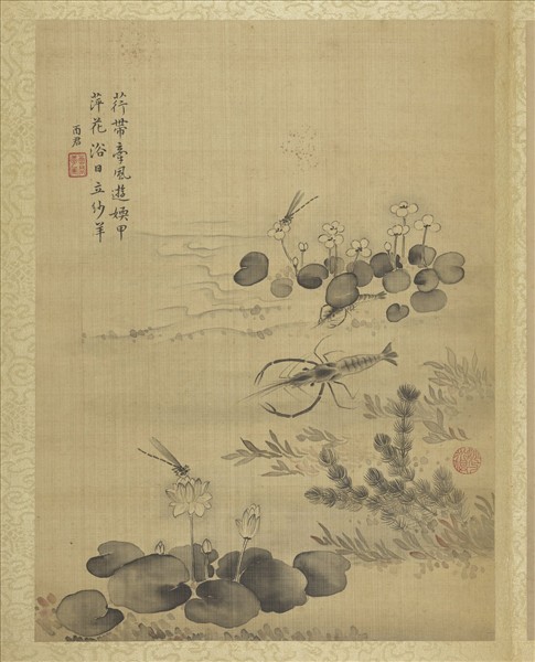 清蔣廷錫仿宋人花鳥　冊　豆娘荷花