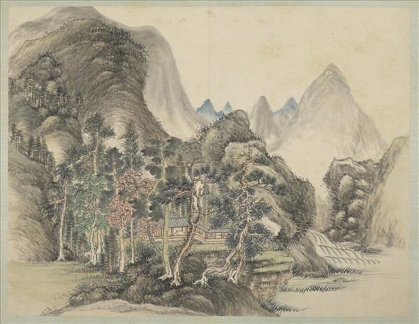 清弘旿畫山水（一）　冊　梧館延清