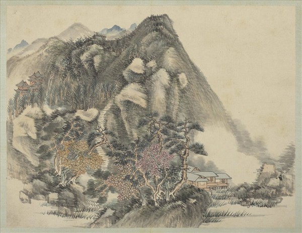 清弘旿畫山水（一）　冊　絕壑聞鐘