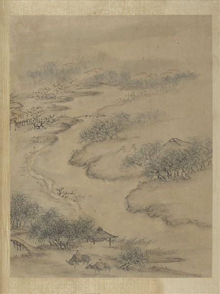 明張經畫山水　冊　柳風歸牧