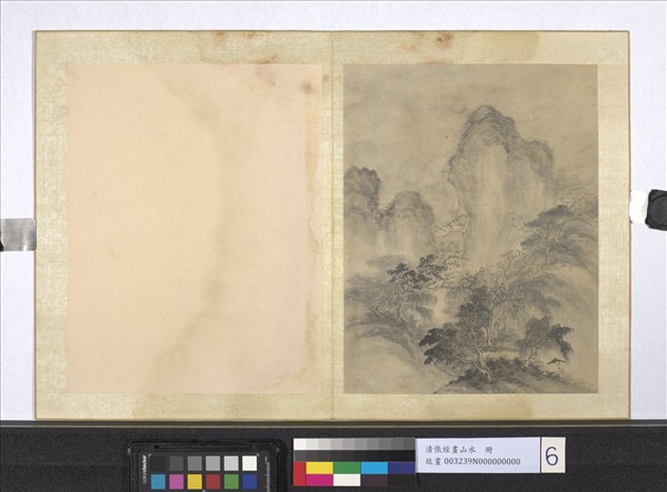 明張經畫山水　冊　高峰綠陰