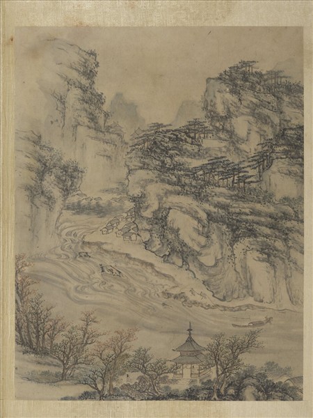 明張經畫山水　冊　泛舟上流