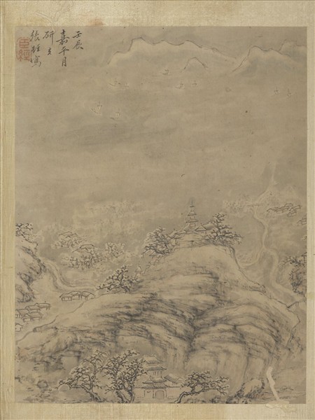 明張經畫山水　冊　雪天山白