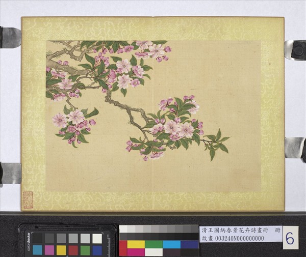 清王圖炳春景花卉詩畫冊　冊　紅梨花