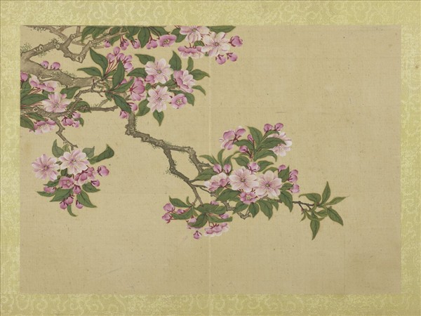 清王圖炳春景花卉詩畫冊　冊　紅梨花