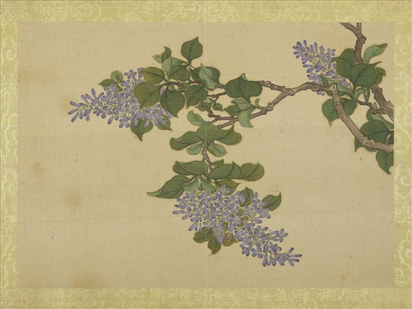 清王圖炳春景花卉詩畫冊　冊　丁香