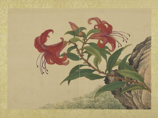 清王圖炳夏景花卉詩畫冊　冊　山丹