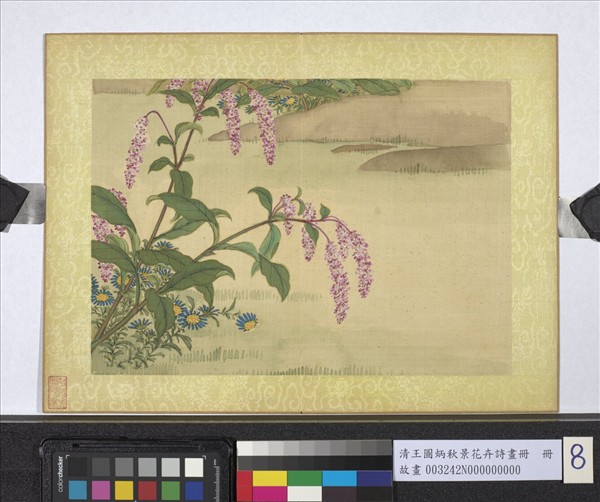 清王圖炳秋景花卉詩畫冊　冊　紅蓼