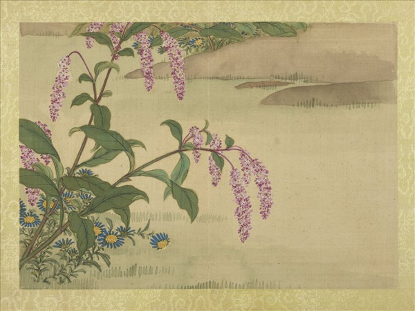 清王圖炳秋景花卉詩畫冊　冊　紅蓼