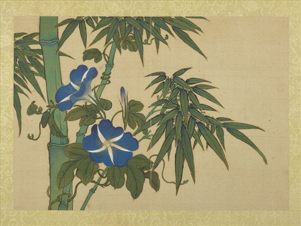 清王圖炳秋景花卉詩畫冊　冊　牽牛花