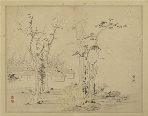 清陳書摹古　冊　山水