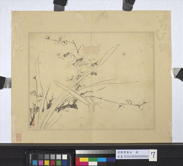 清陳書摹古　冊　梅花水仙