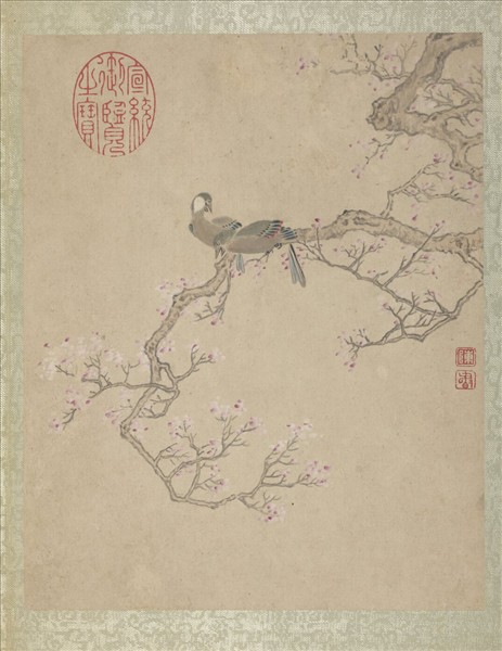 清陳書仿古花卉翎毛　冊　紅梅翎毛