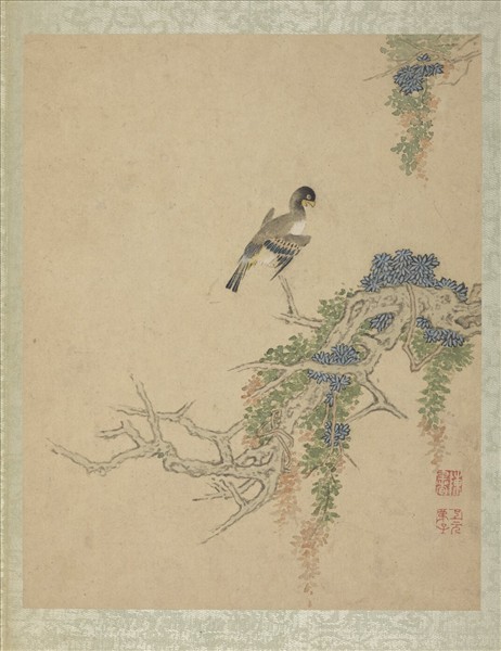 清陳書仿古花卉翎毛　冊　桑鳲