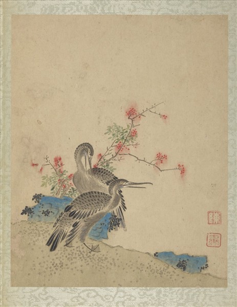 清陳書仿古花卉翎毛　冊　鸕鶿