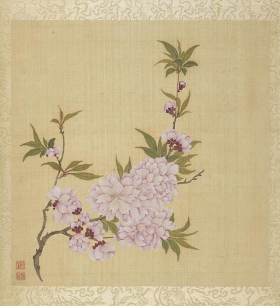 清鄒一桂花卉畫冊　冊　碧桃