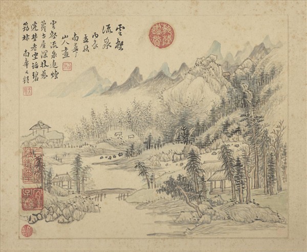 清張鵬翀山水冊　冊　石磴懸居