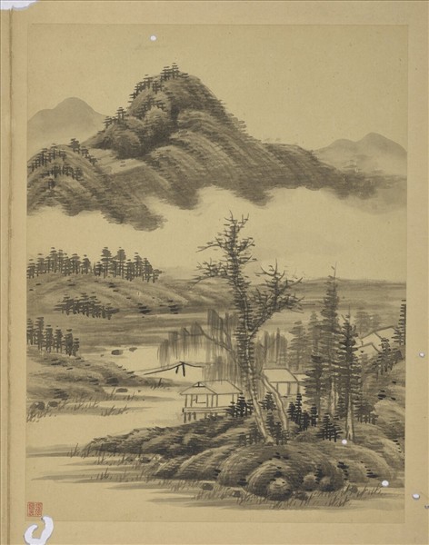 清強國忠畫山水甲　冊　煙橫水榭