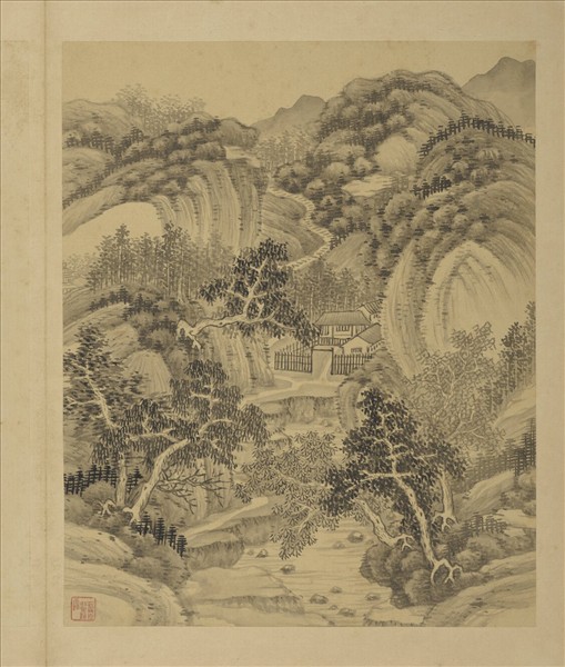 清強國忠山水乙　冊　巖壑幽居