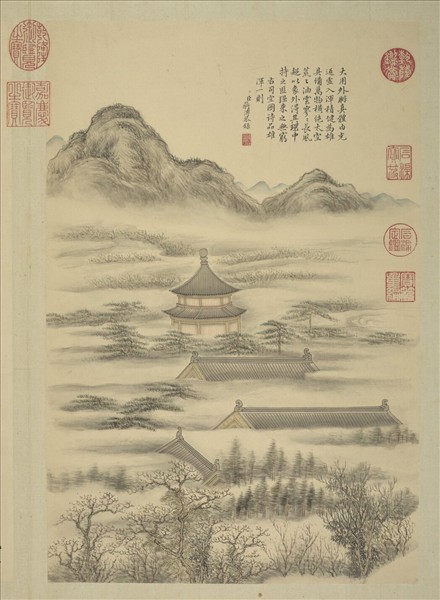 清蔣溥畫御製詩意（一）　冊　覺生寺大鐘歌