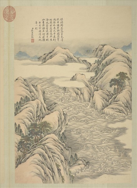 清蔣溥畫御製詩意（一）　冊　李伯時蜀江圖歌