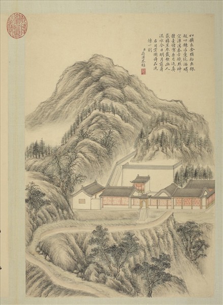 清蔣溥畫御製詩意（一）　冊　華嚴洞勒壁