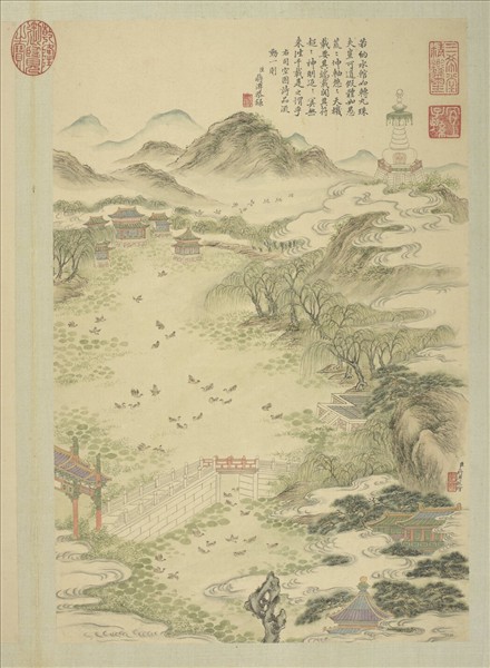 清蔣溥畫御製詩意（二）　冊　苑池群鳧