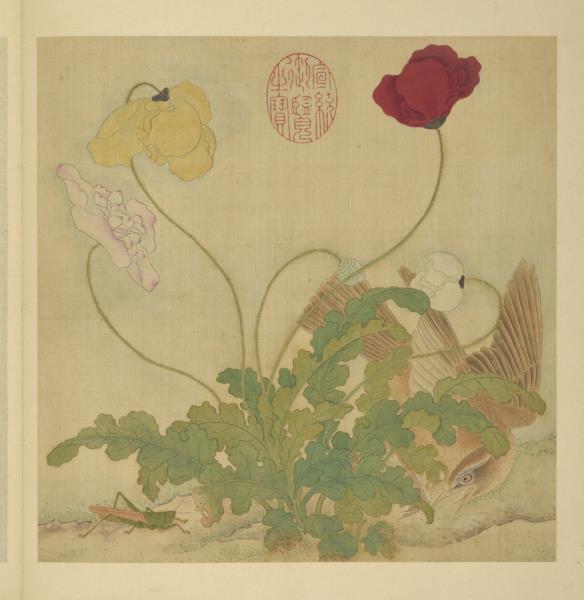 清阿爾粺臨仇英寫生　冊　虞美人畫眉