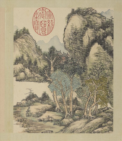 清董邦達山水　冊　林青屋丹