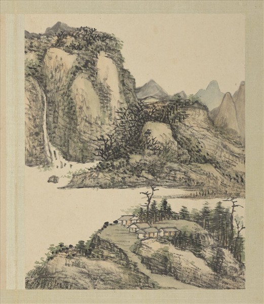 清董邦達山水　冊　水靜瀑長