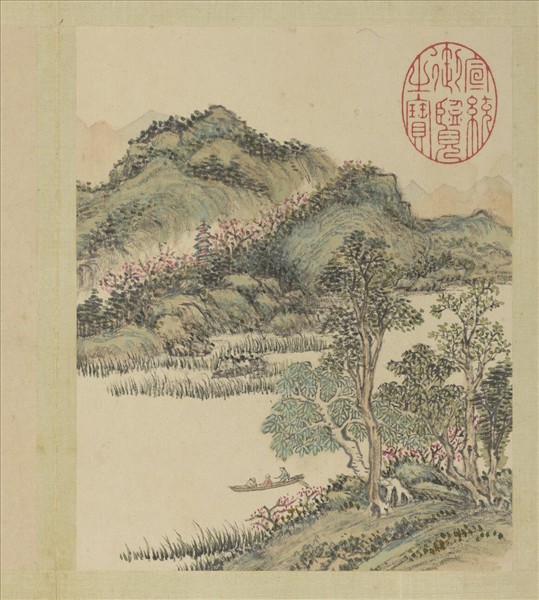 清董邦達畫山水　冊　春江泛輕舟