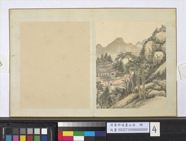 清董邦達畫山水　冊　紅牆映綠松