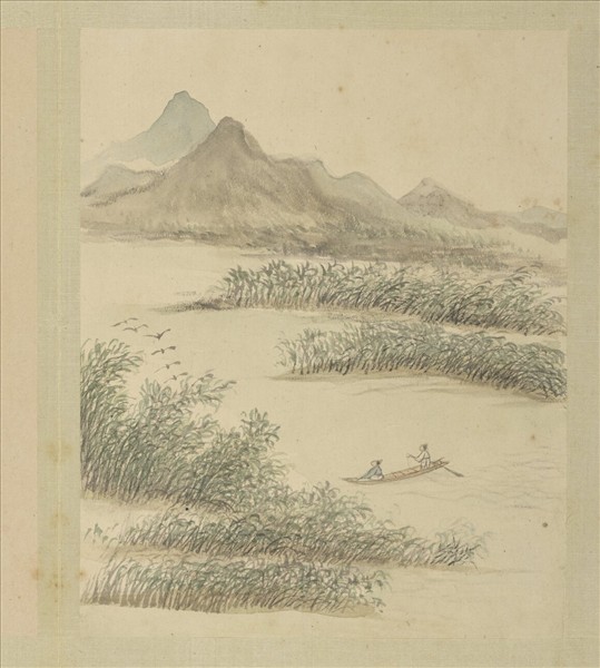 清董邦達畫山水　冊　櫓聲驚飛鳥