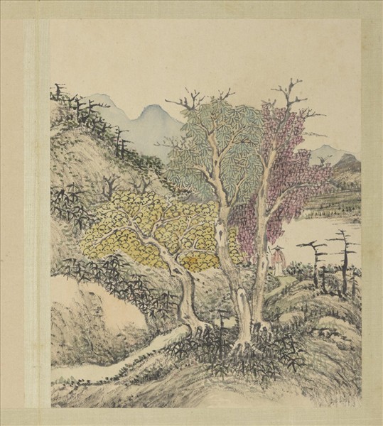 清董邦達畫山水　冊　戴笠尋樹色