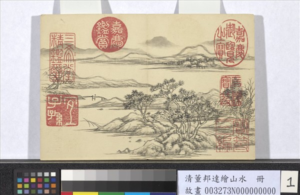 清董邦達繪山水　冊　溪彴魚罾