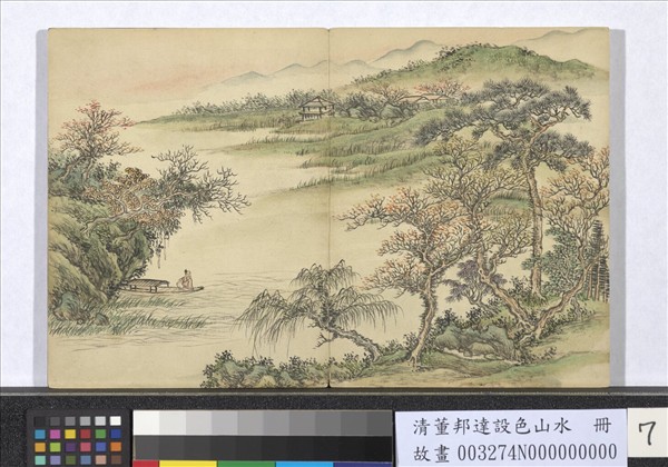清董邦達設色山水　冊　清溪畫舫