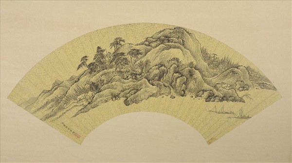 清董邦達畫扇山水　冊　溪中漁艇