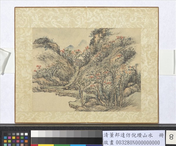 清董邦達仿倪瓚山水　冊　山寺路遠