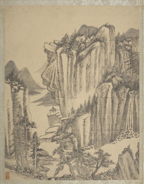 清沈宗敬山水　冊　高山亭子