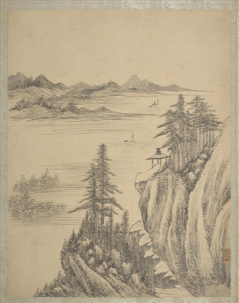 清沈宗敬山水　冊　江上帆影