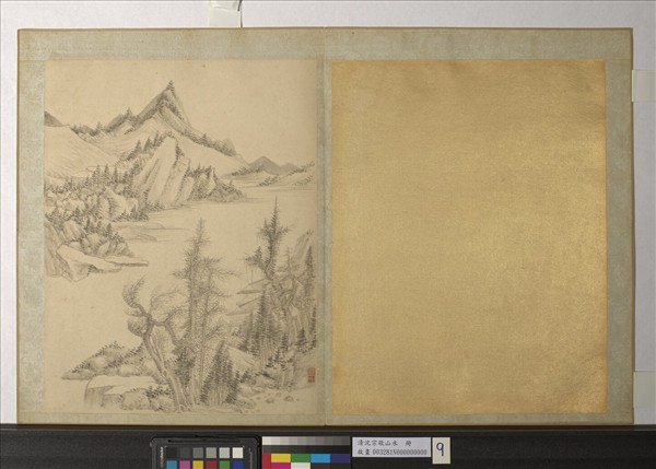 清沈宗敬山水　冊　江岸望山