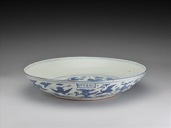 青花雲鶴紋盤