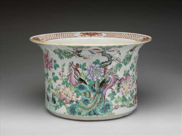 粉彩五倫圖花盆