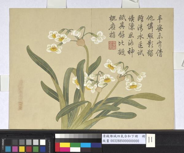 清錢維城畫四氣含和下冊　冊　水仙