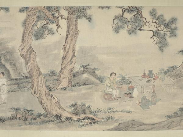 明唐寅琴士圖　卷