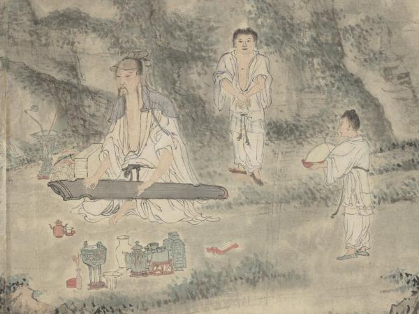 明唐寅琴士圖　卷