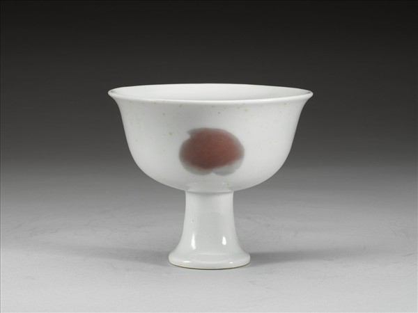 釉裡紅三果紋高足碗