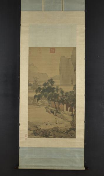 明仇英春遊晚歸圖　軸