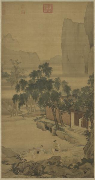 明仇英春遊晚歸圖　軸