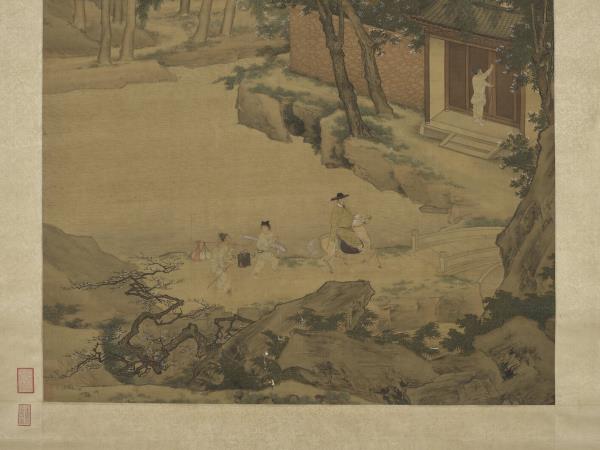 明仇英春遊晚歸圖　軸